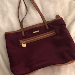 Michael kors maroon kempton tote bag